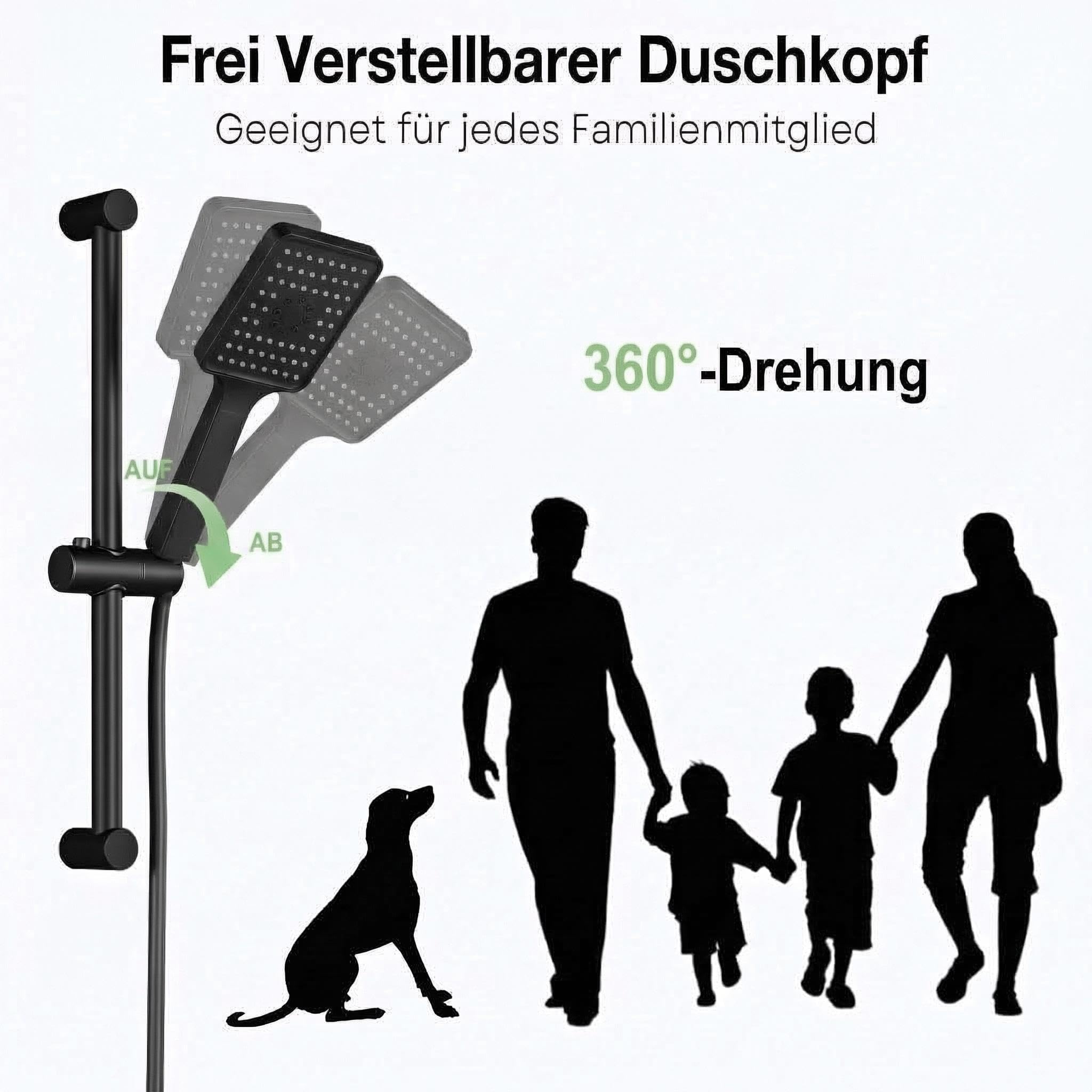 Thermostat-Duschsystem mit Wannenauslauf