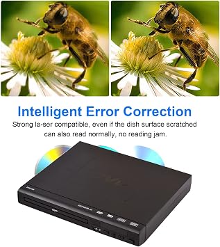 fangzi Home DVD Player, DVD-225 Home DVD Player DVDCD Disc Player AV Output with Digital Multimedia Player
