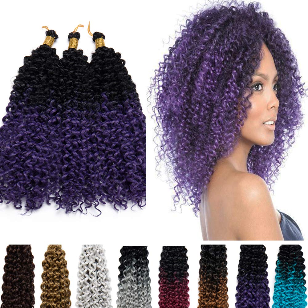 Buy Hairro Water Wave Crochet Hair Braids 14 Inch Ombre Afro Marlybob Kinky Curly Synthetic Hair