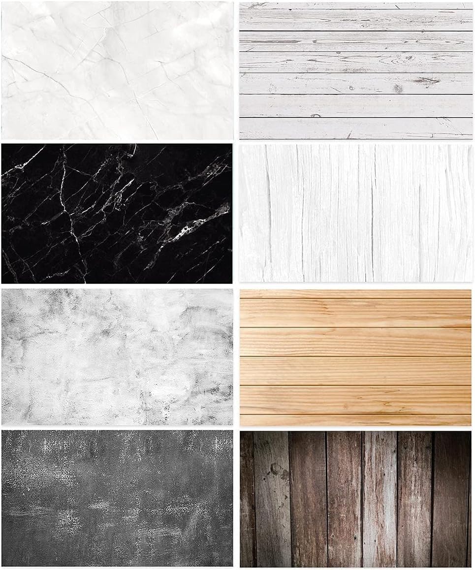 BPA® (Pack of 4) Double Sided vinyl Photography Backdrop for Food, Photography Props for Jewelry Cosmetics Makeup Small Parts Props (22.83X34.64 inch)