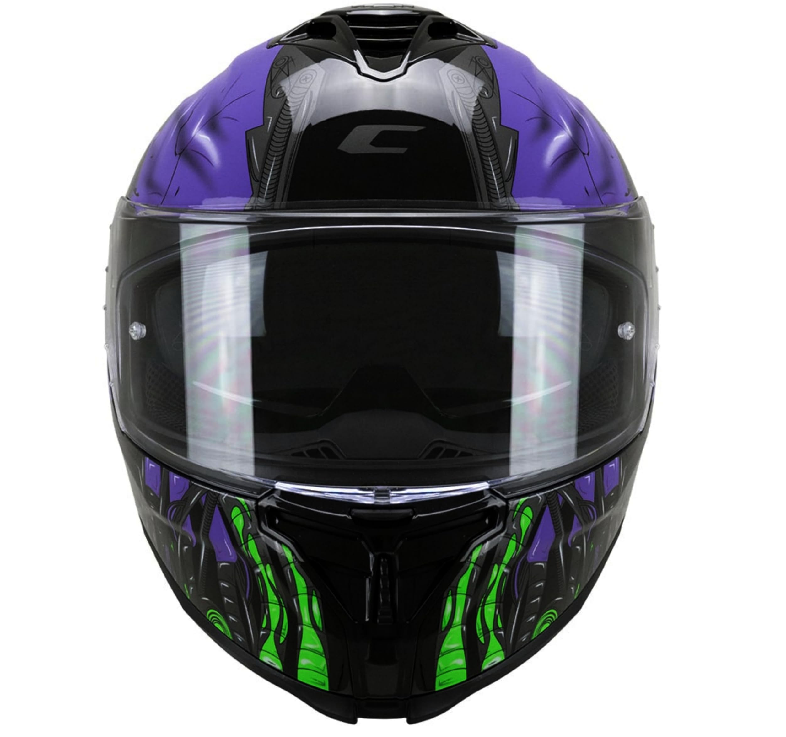 casco 363R SHOT VILLAIN Casco Integrale Moto, Nero Viola Verde Fluo, Taglia S