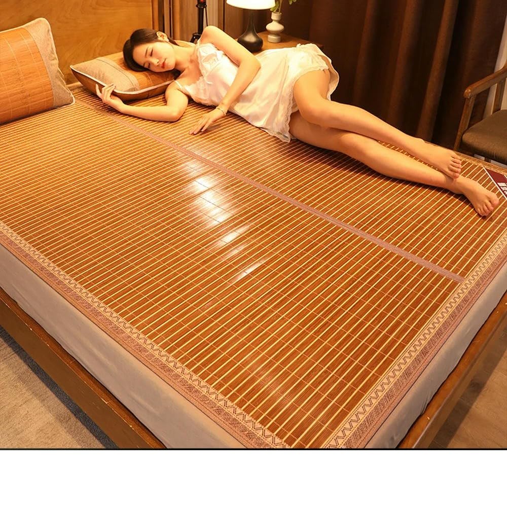 Tapis rafraîchissant en Bambou pour l'été, Matelas Pliable en Soie glacée, Double Usage, Double Face, pour dortoir d'étudiants