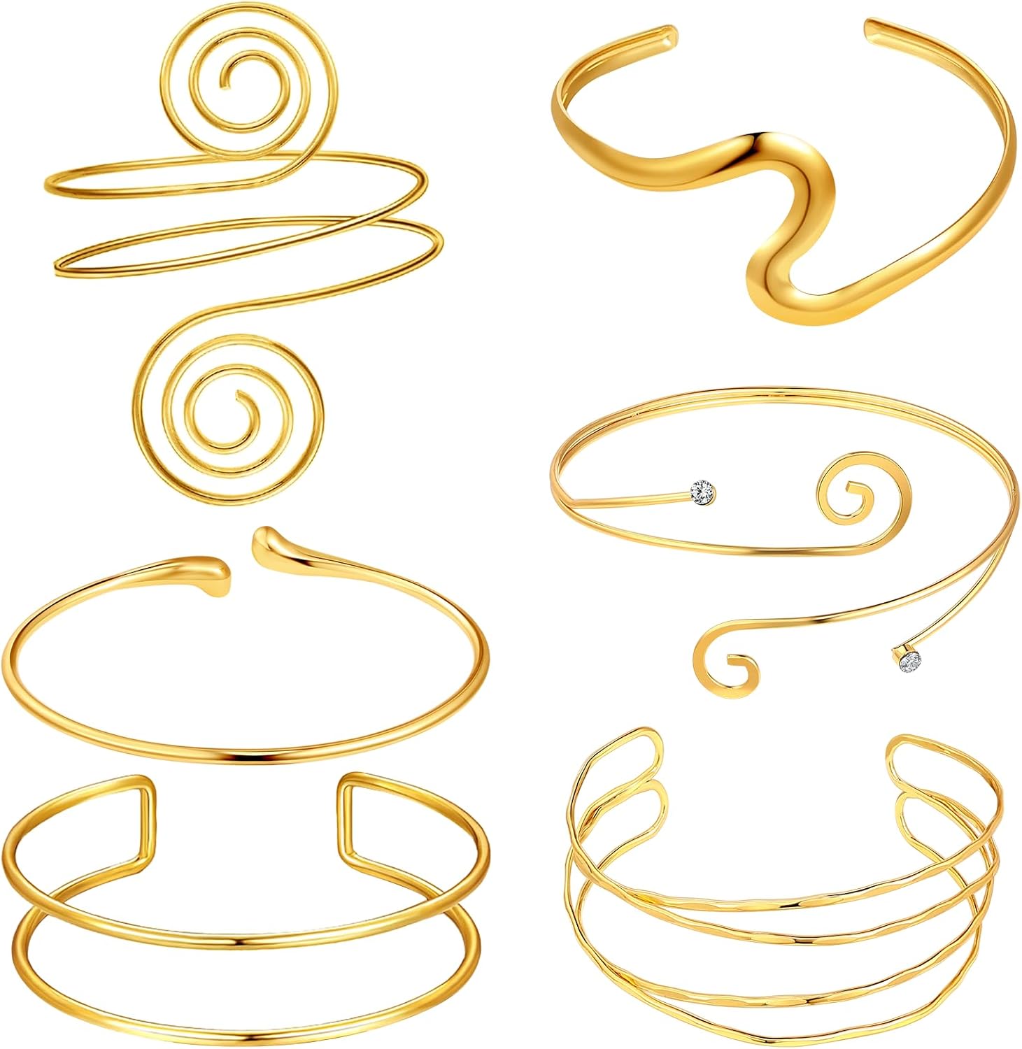 Arm Cuff Jewelry Set for Women, Adjustable Upper Arm Bracelet Fashionable for Dance Parties & Fashion Shows