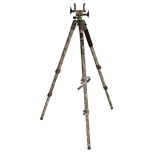 BOG DeathGrip Realtree Excape Camo Tripod with Durable Aluminum Frame, Lightweight, Stable Design, Bubble Level, Adjustable Legs, and Hands-Free Operation for Hunting, Shooting, and Outdoors