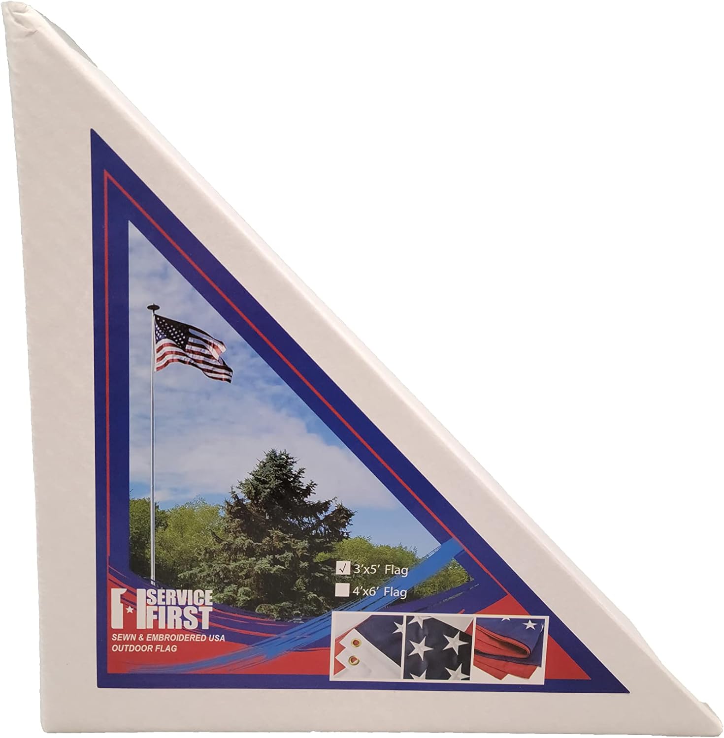 Service First 3x5 ft Sewn and Embroidered USA Flag