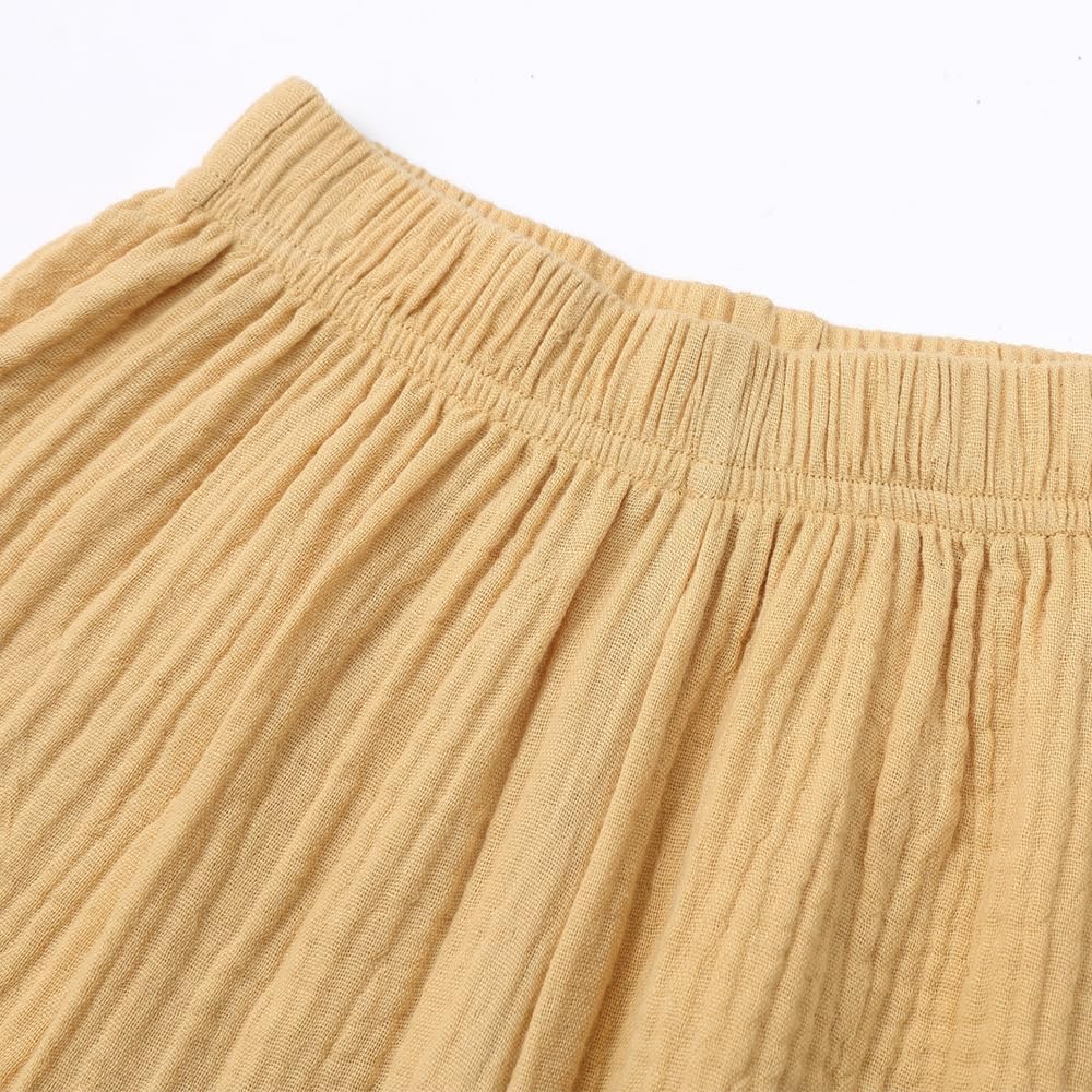 GFQLONG 4 Pack Toddler Boys Girls Cotton Linen Plain Pants Harem Trousers Casual Basic Elastic Loose Summer Spring Bloomers - Image 3