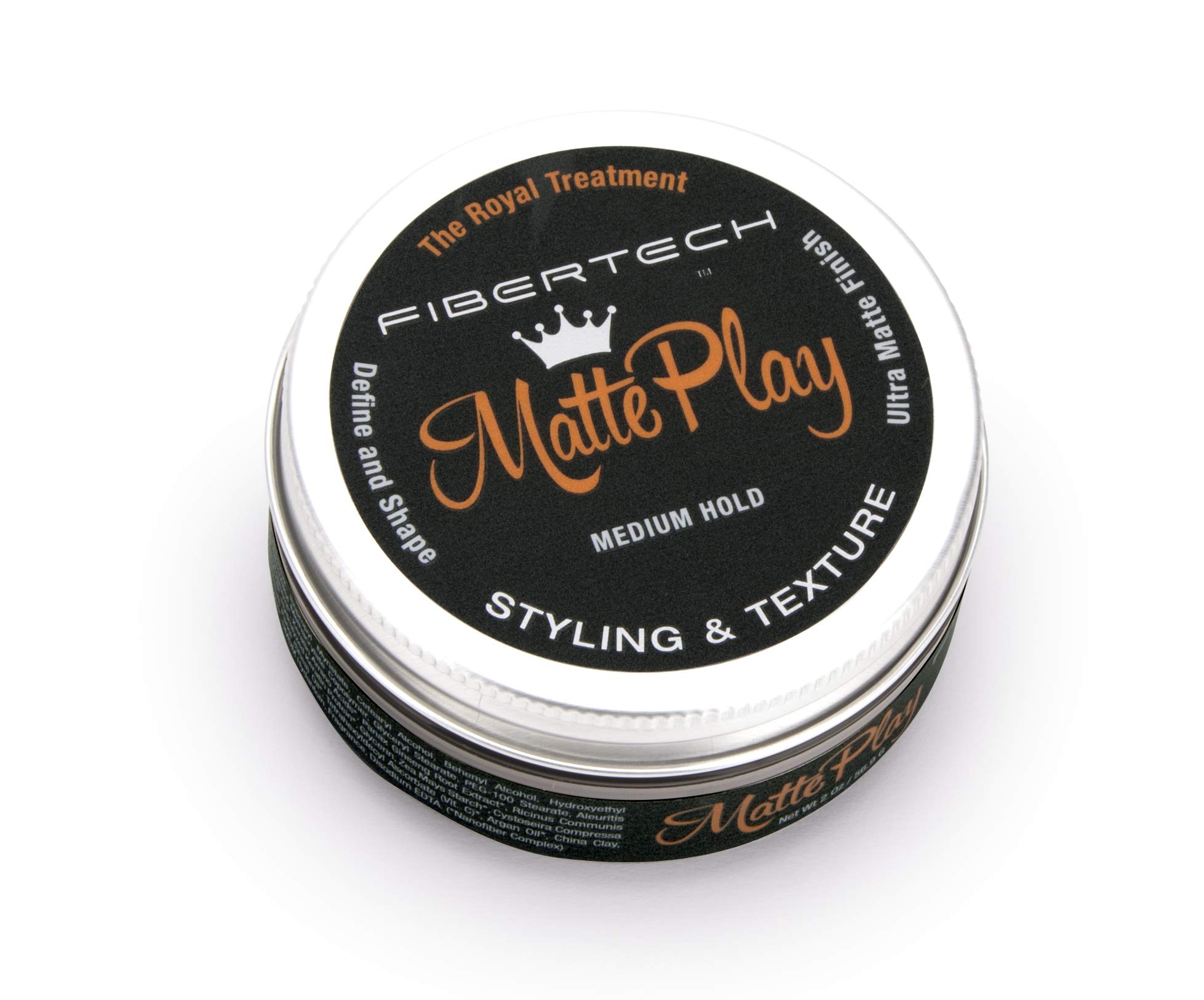 Fibertech | Matte Play Styling Pomade and Women | Professional Grade Medium Hold, High Shine, Water-Based | Thermal Conditioning & UV Ray Protection | Natural Ingredients | Long Lasting | 2oz