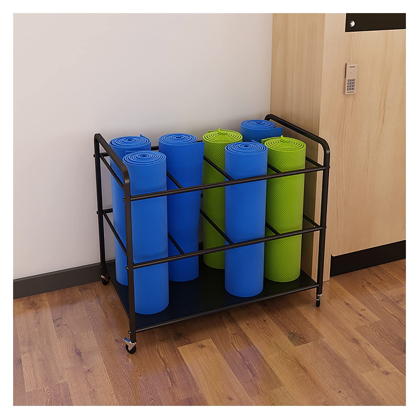 Rangement tapis de yoga grand chariot mobile pour libérer l'espace