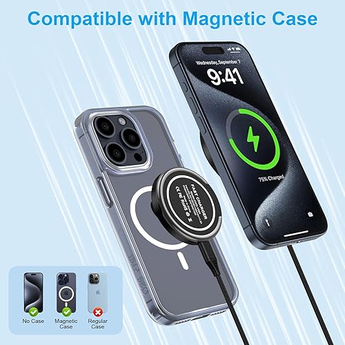 Miniatura 4 de Samsung S25 Cargador ultra magnético inalámbrico de carga rápida 15W Magsafe soporte de cargador inalámbrico paquete de 2 para Samsung Galaxy Z