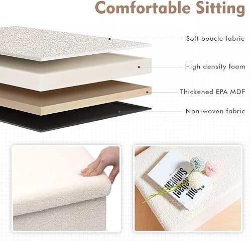 Miniatura 89 de B FSOBEIIALEO Cubo otomano de almacenamiento pequeño Sherpa otomano otomano, otomanas plegables y portátiles, piel de peluche sintética, color