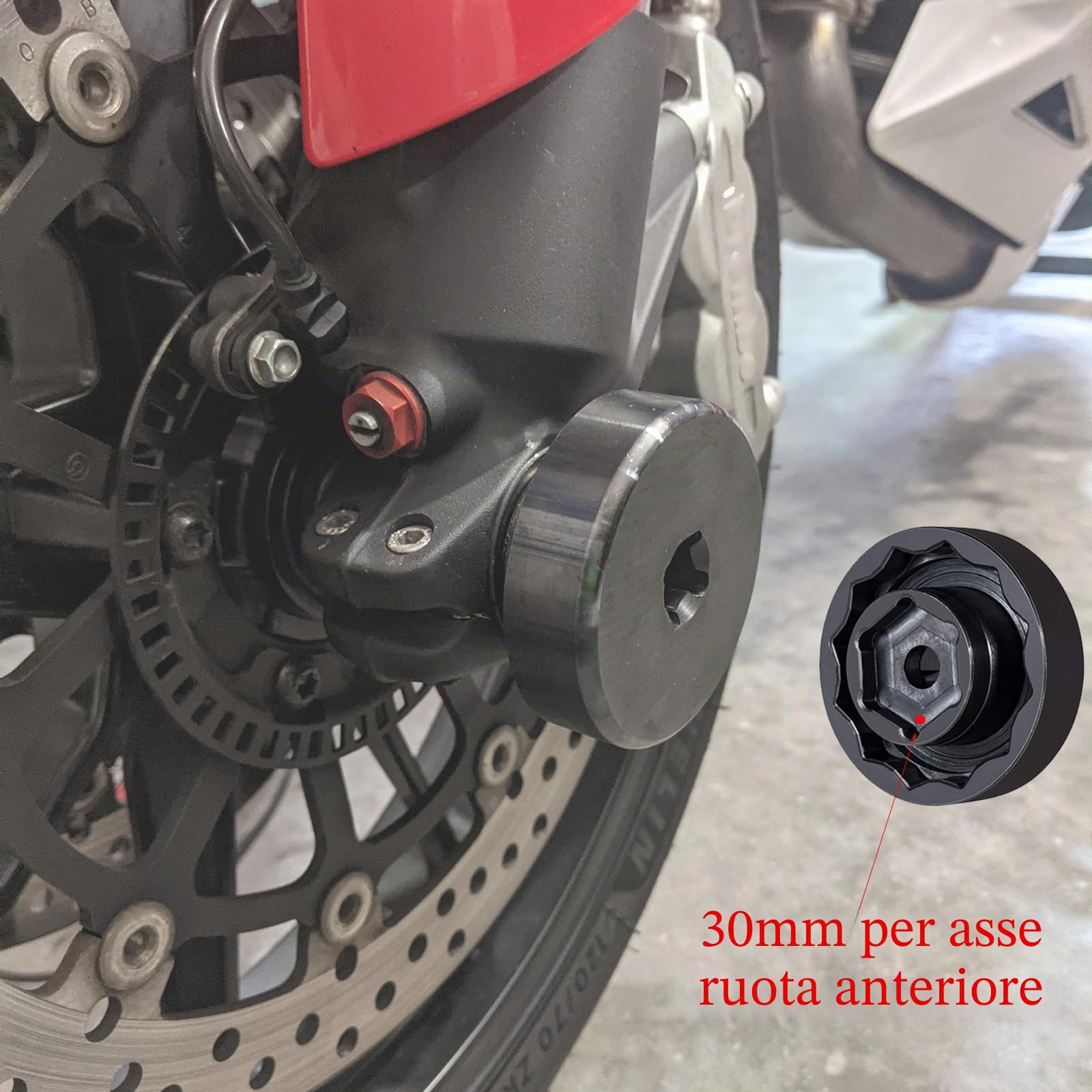 Chiave a bussola poligonale per dadi mozzo ruota posteriore, per Ducati 1098-1198, Street Fighter 1098-V4, Multistrada 1200-1260, Panigale 1199-1299-V4-V2, Monster 1200, Diavel/X (55 mm / 30 mm)