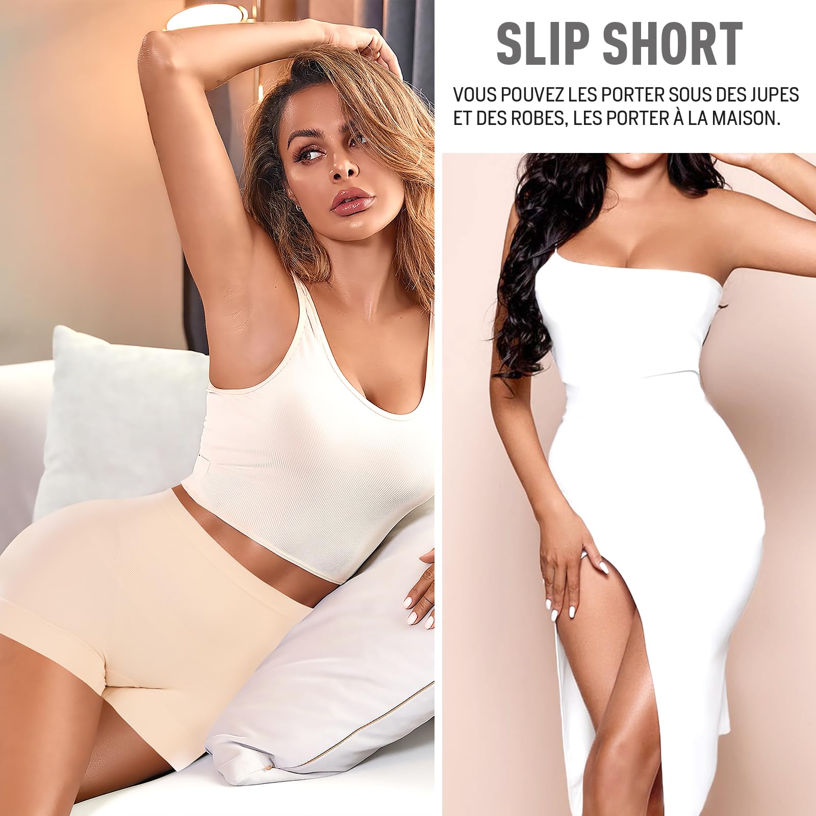 YARRCO Short Gainant Femme Ventre Plat Invisible Culotte Gainante Amincissante Panty Gainant sans Couture Culottes Sculptantes Taille Haute Shorty Minceur Shapewear Shorts