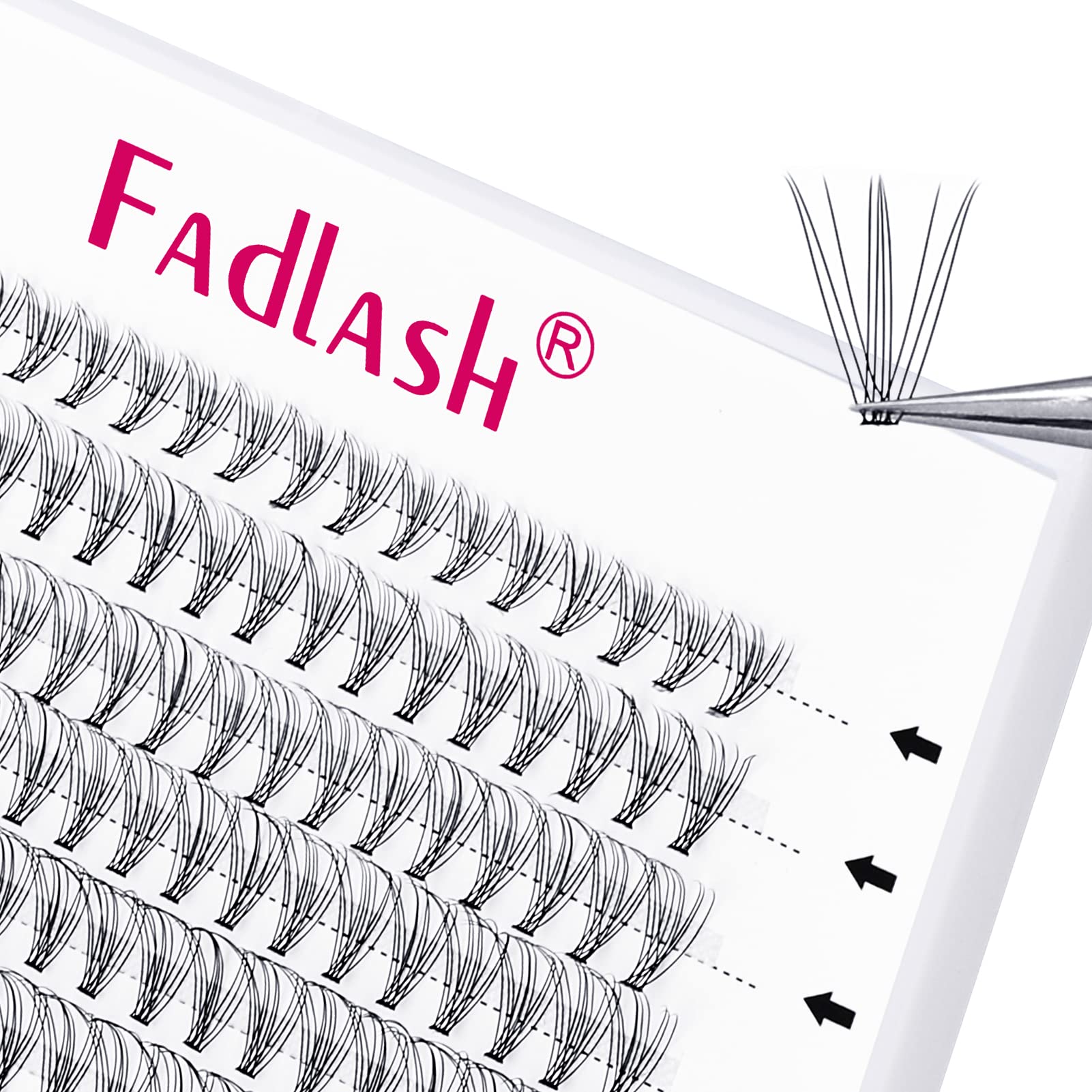 Fadlash Estensione Ciglia Individuali Spessore 0.07mm 10 Root C Curl 12mm Lunghezza Singola Ciglia a Grappolo DIY Individuali
