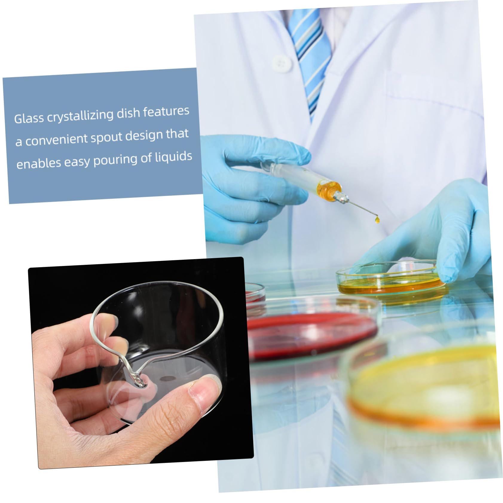 Lot De 5 Coupelles Dévaporation En Verre Pour Laboratoire Bol De Cristallisation Outil Dévaporation Bec Verseur Pour Un Versement Précis