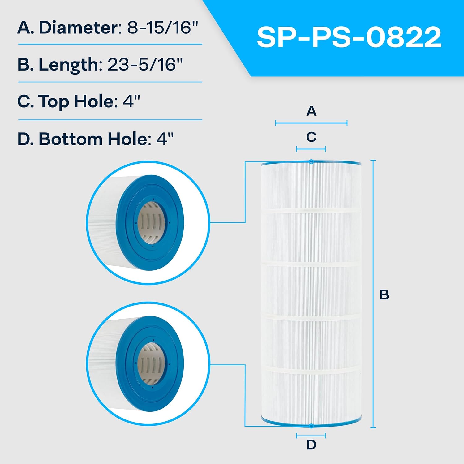 SpiroPure Replacement for Jandy CS150 R0462300 Pleatco PXST175 PWWCT150 Unicel C-8414 C-8317 Waterway 817-0075N Filbur FC-1287 FC-0822 Hayward CCX1750RE Hot Tub Spa Pool Filter Replacement Cartridgez