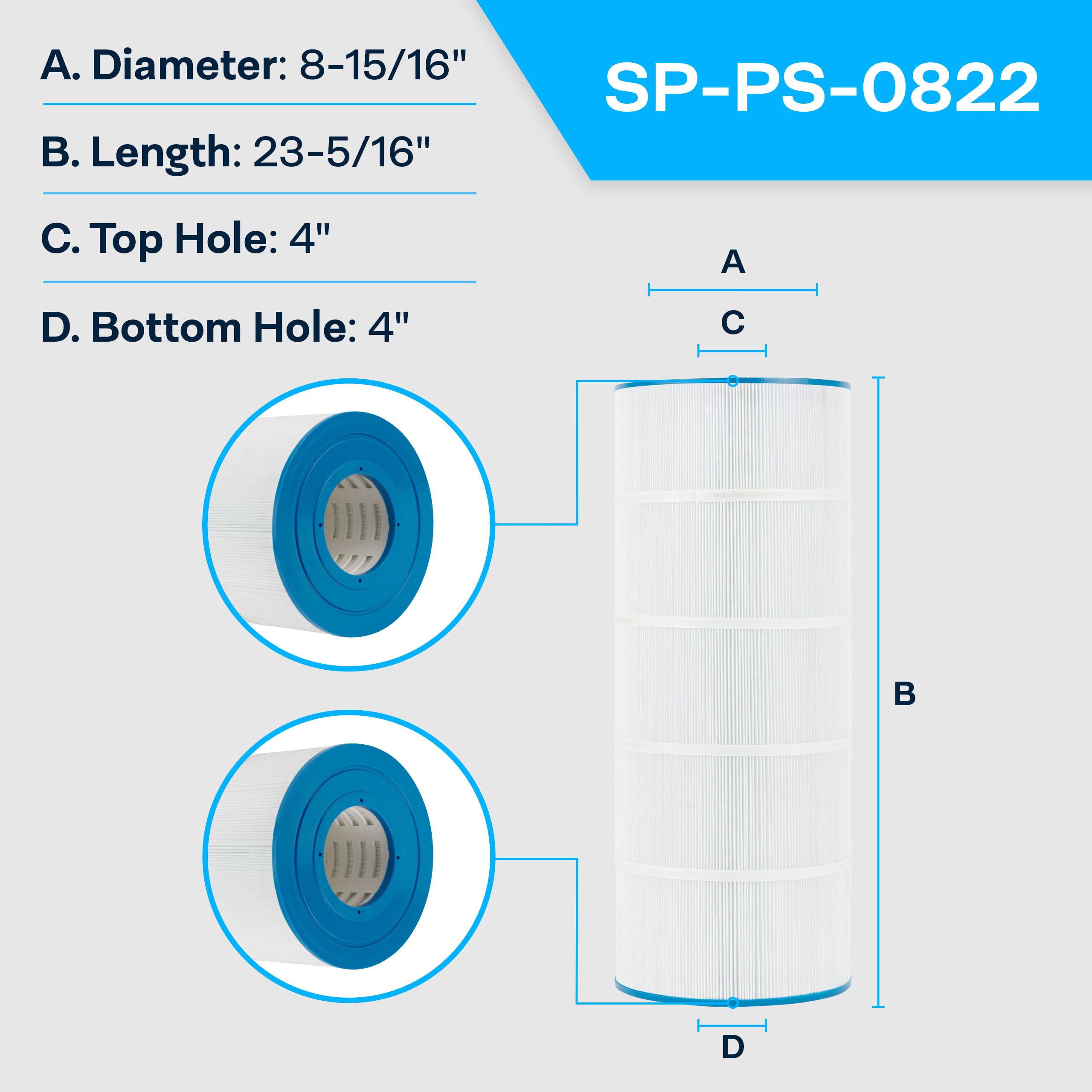 SpiroPure Replacement for Jandy CS150 R0462300 Pleatco PXST175 PWWCT150 Unicel C-8414 C-8317 Waterway 817-0075N Filbur FC-1287 FC-0822 Hayward CCX1750RE Hot Tub Spa Pool Filter Replacement Cartridgez