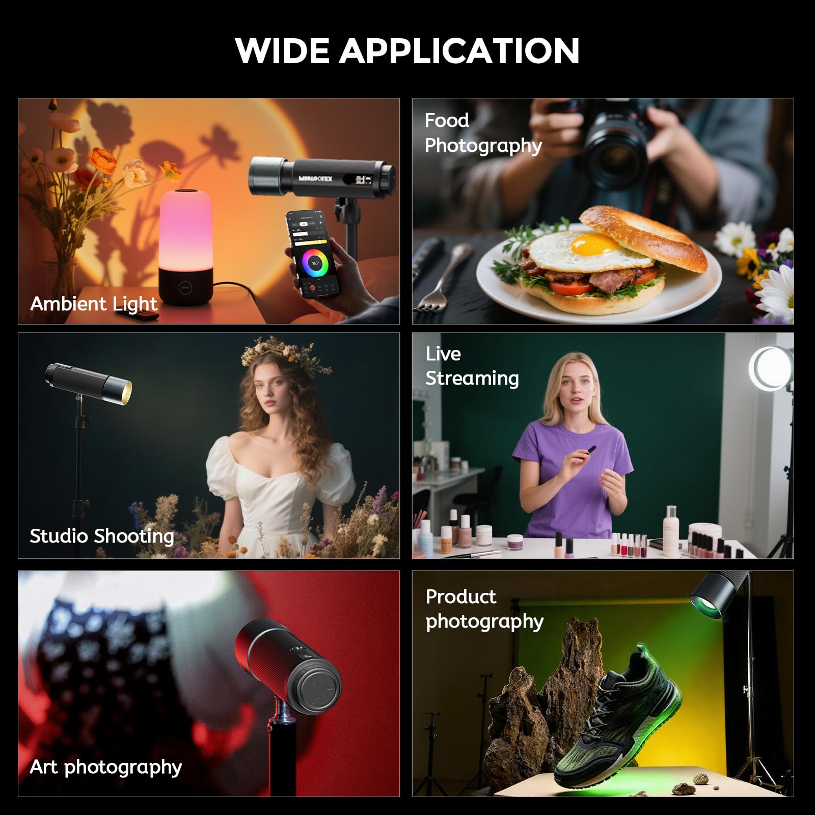 Amazon.com : PHOTOOLEX RGB Photography Spotlight, Photography