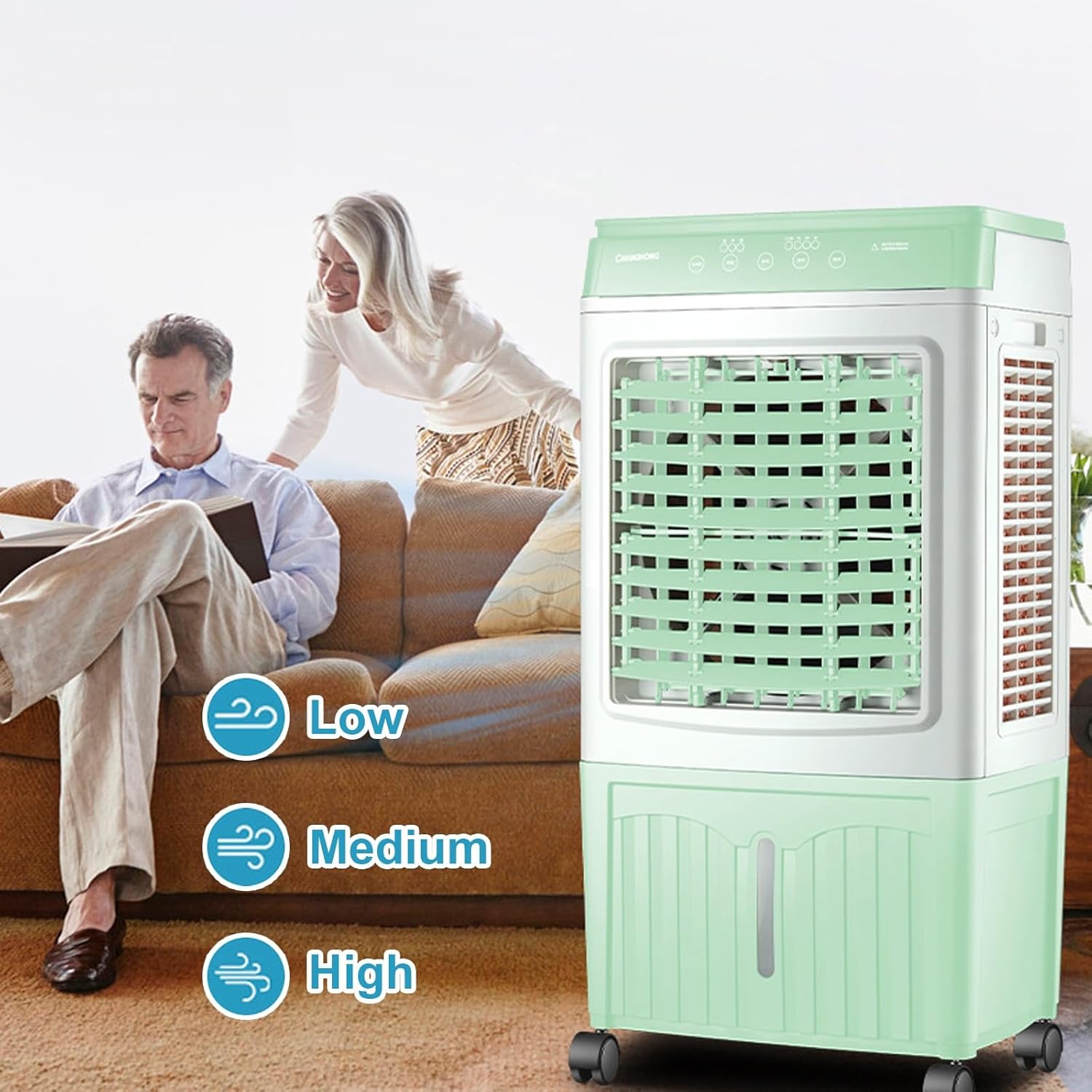 3-in-1 Swamp Cooler Air Conditioner, 11.8 Gal Evaporative Cooler with Remote, 3 Modes, 3 Speeds, 12H Timer, Ideal for Bedroom & Home Office Cooling Solutions