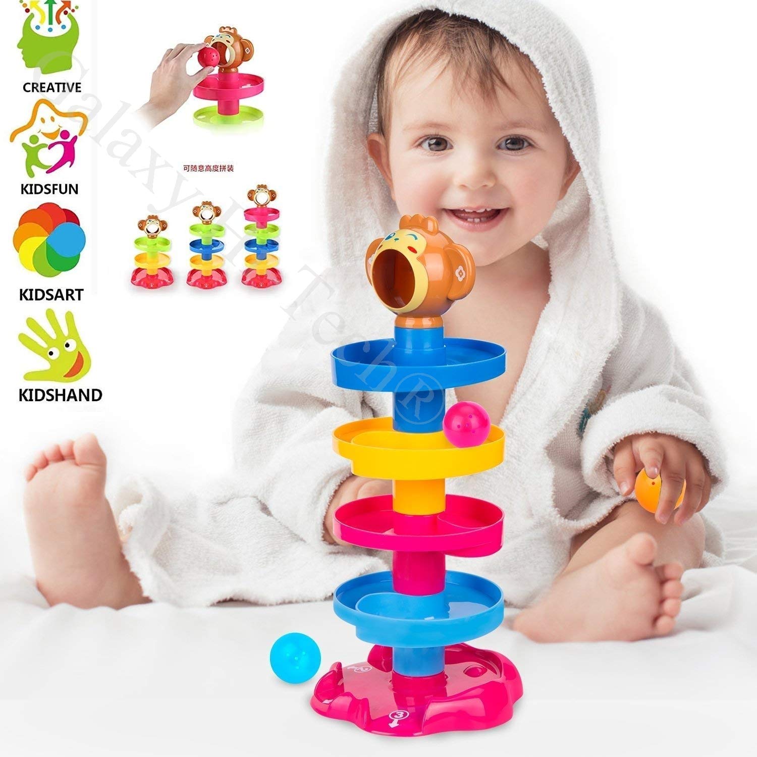Sky Tech® 5 Layer Ball Drop and Roll Swirling Tower for Baby and