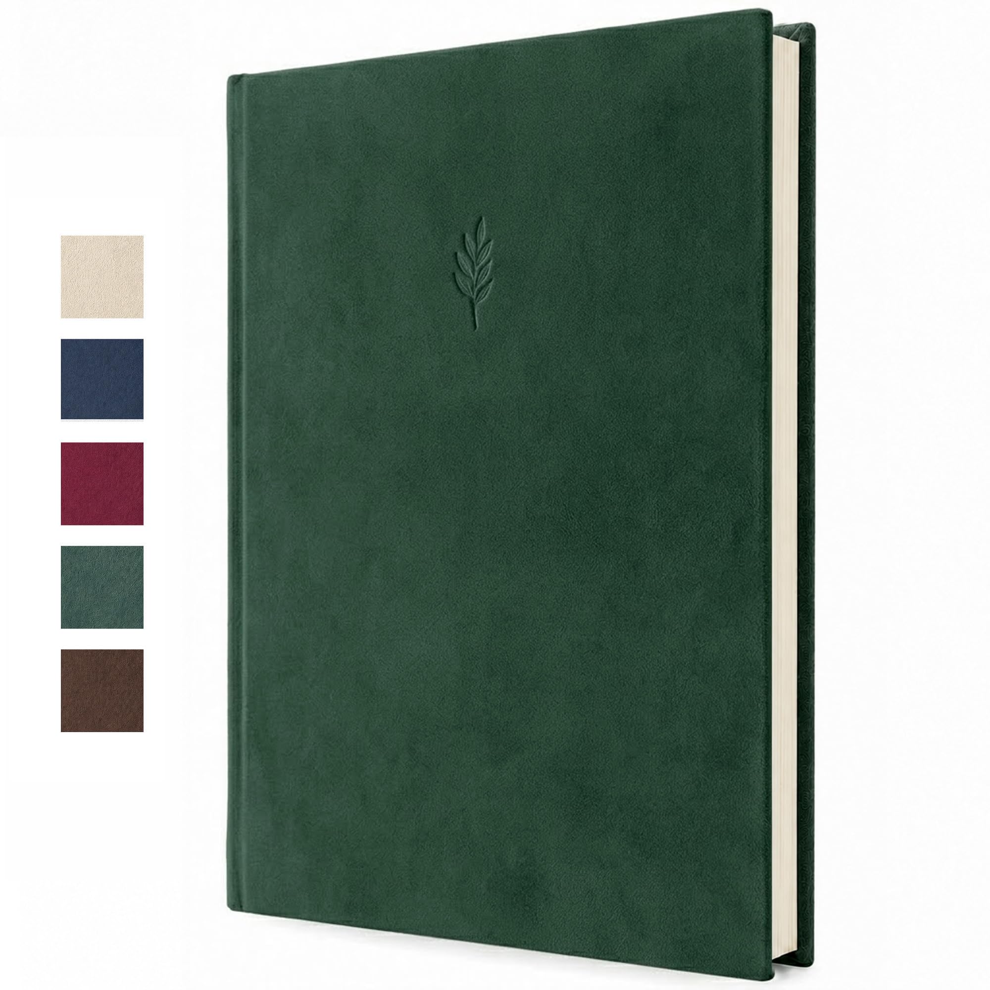 Large Photo Album Self Adhesive - 40 Pages Hold 120 6x4 Photos - Velvet Memory Book for Wedding, Family, Baby & Travel - Scrapbook with Sticky Pages, 24x33cm - Green