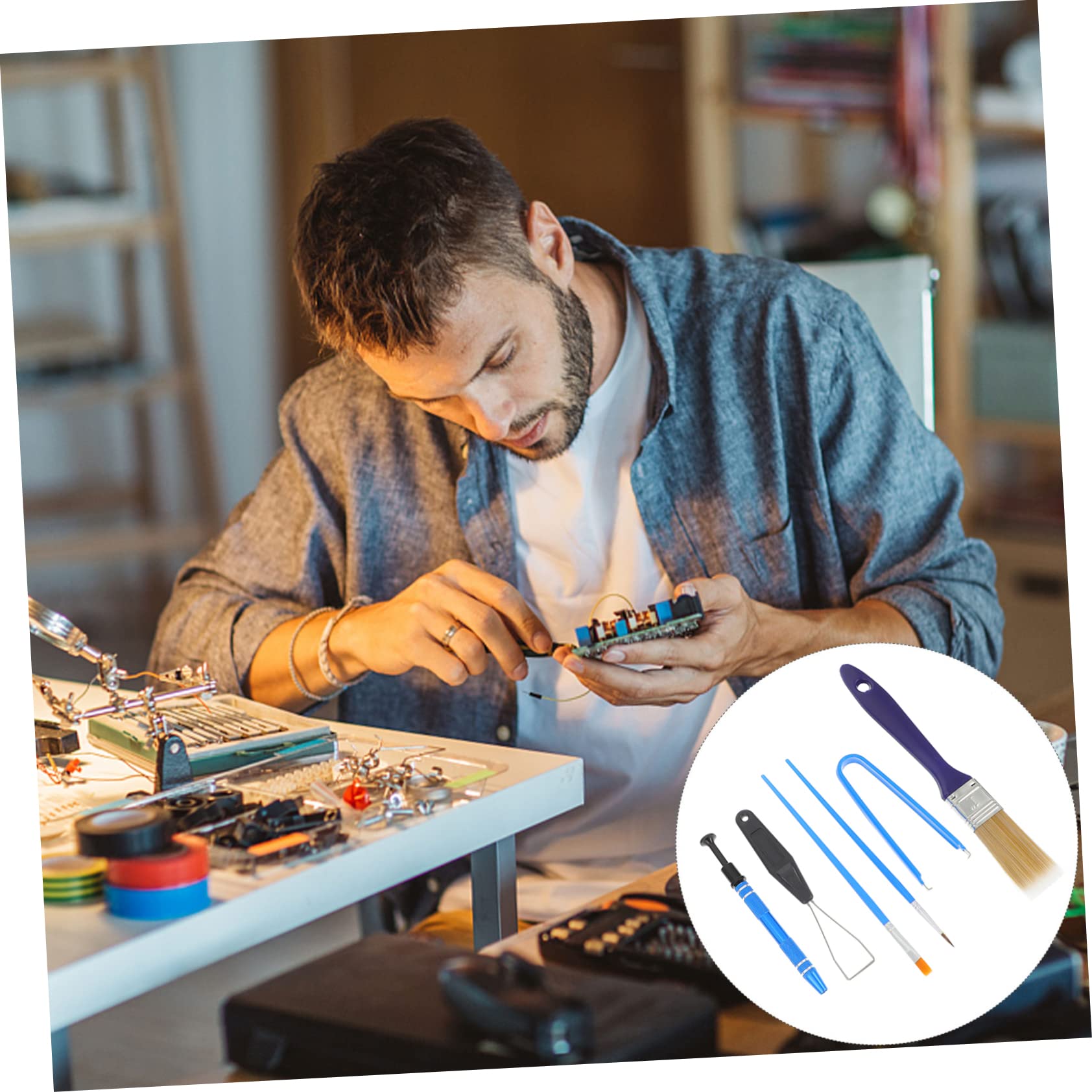 DOITOOL Electronics Cleaning Brush Cap Puller Chip Ic Tool for Computer Keyboard