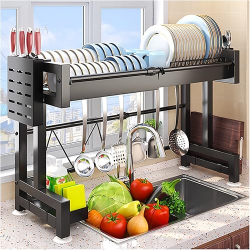 Miniatura 1 de Dish Drainers Dish Drying Rack Over The Sink 304 Stainless Steel Large Dish Drainer Adjustable Dish Rack Drainer for Kitchen Organization Storage
