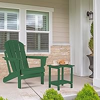 Vista 2 de Apolimi Adirondack - Mesa auxiliar para exteriores, mesa auxiliar de patio resistente de 2 niveles, resistente a la intemperie, mesa auxiliar sólida