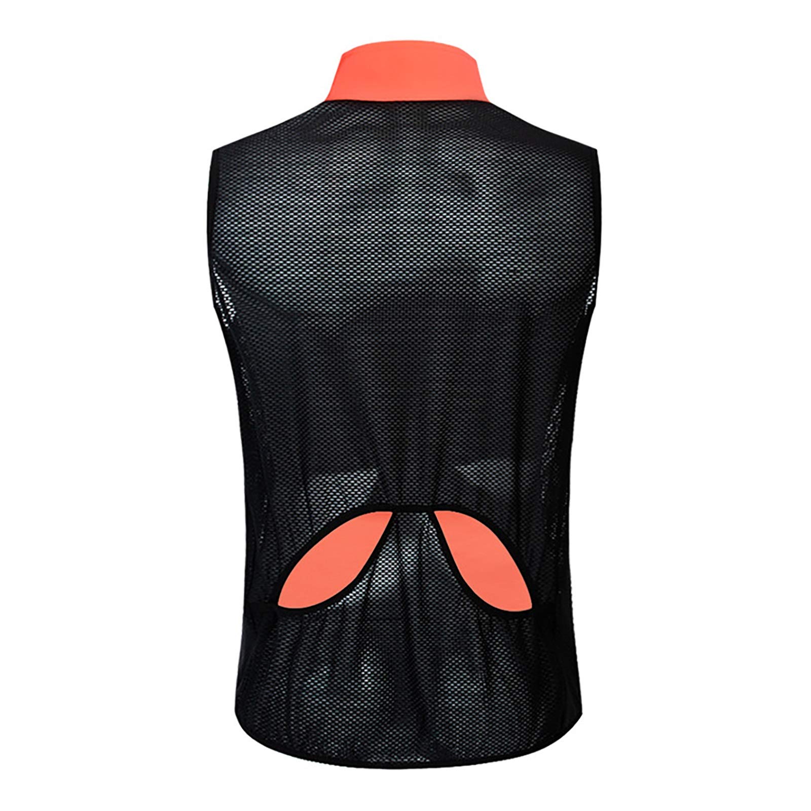 LXC Hombres Chaleco Ciclismo Impermeable Respirable Sin Mangas Chaleco MTB con Tira Reflectante (Color : Orange, Size : X-Large)