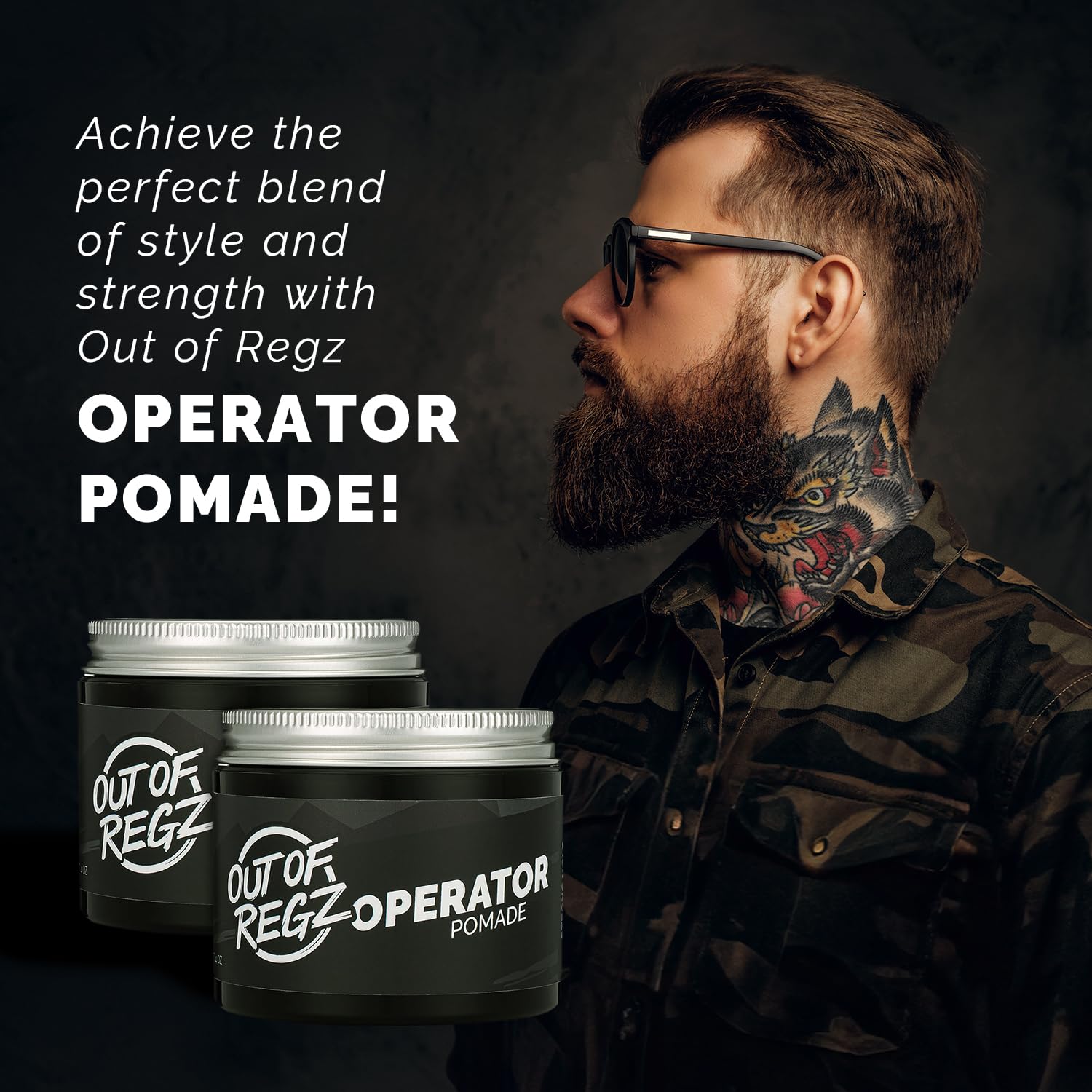 Out of Regz Operator Water Based Pomade for Men - Strong Hold, Natural Matte Finish, Sweat & Humidity Resistant, Natural Ingredients for Hair Health