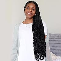 Vista 7 de ToyoTress Marley Twist Cabello para Trenzar - 18 Pulgadas 6 Paquetes Cabello Negro Marley para Faux Locs, Cabello Crochet Marley Twist Rizado Afro