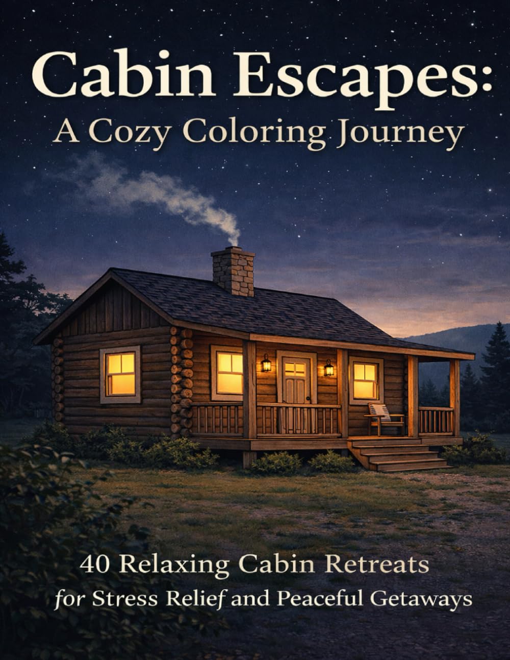Cabin Escapes: A Cozy Coloring Journey: 40 Relaxing Cabin Retreats for Stress Relief and Peaceful Getaways