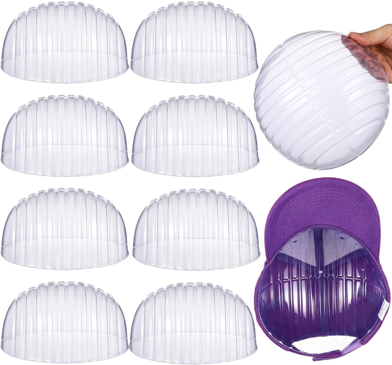 Didiseaon 10 Pcs Hat Shaper Baseball Cap Holder Set Plastic Clear Hat Display Stand Inner Support for Baseball Caps Shape Keeping Retail Photography Home Storage Gift for Collectors