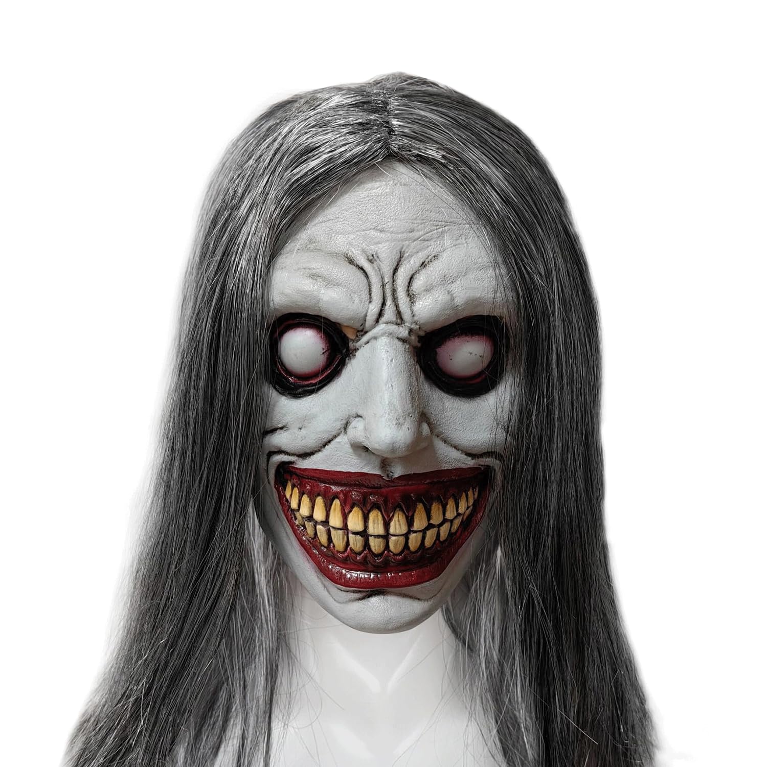 Máscara De Halloween De Látex De Demonio Sonriente | Disfraz De Terror De Cabeza Completa Para Fiestas De Miedo