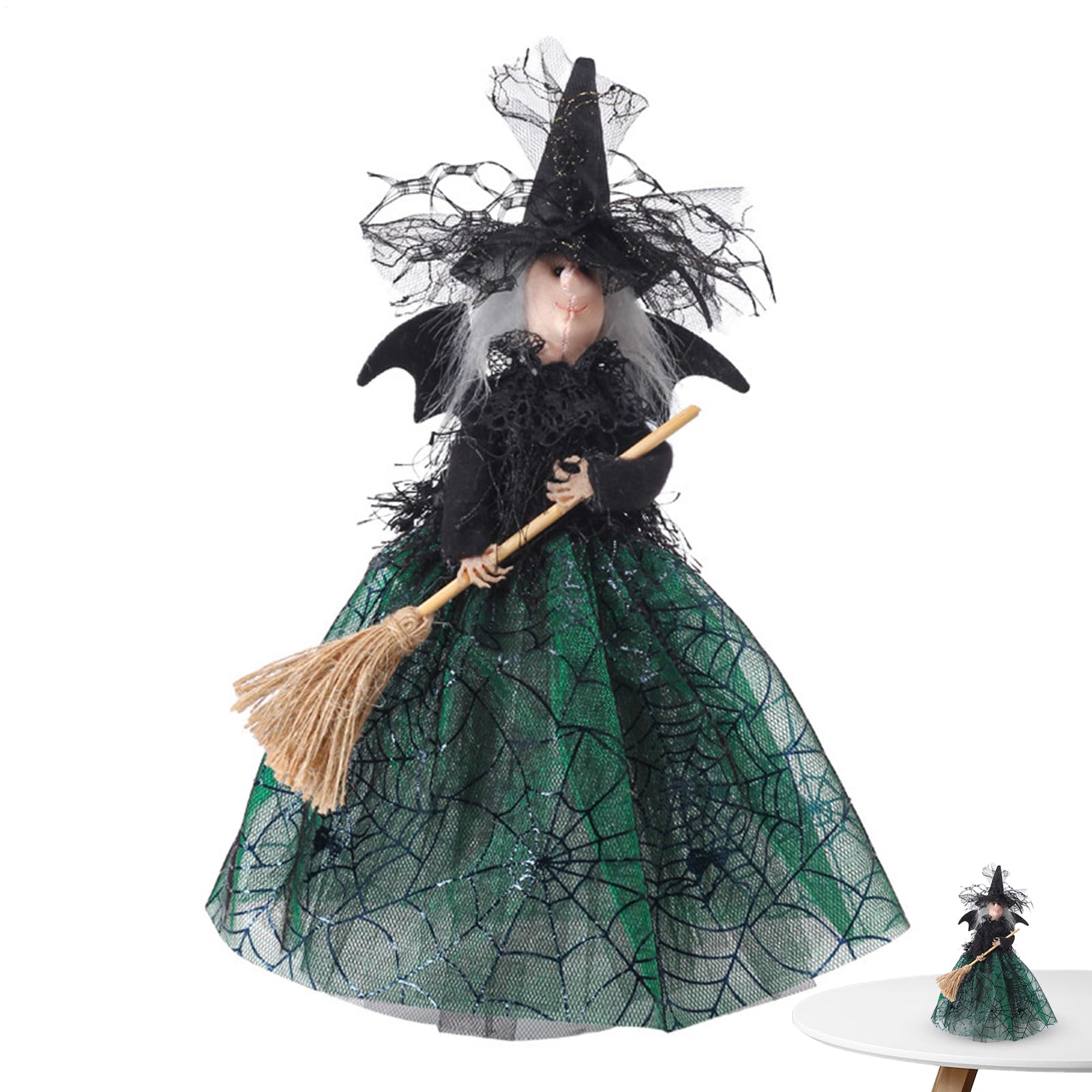 Czarna wied?ma, kolekcjonerska lalka Halloween, duch, czarownica, czubek drzewa Halloween