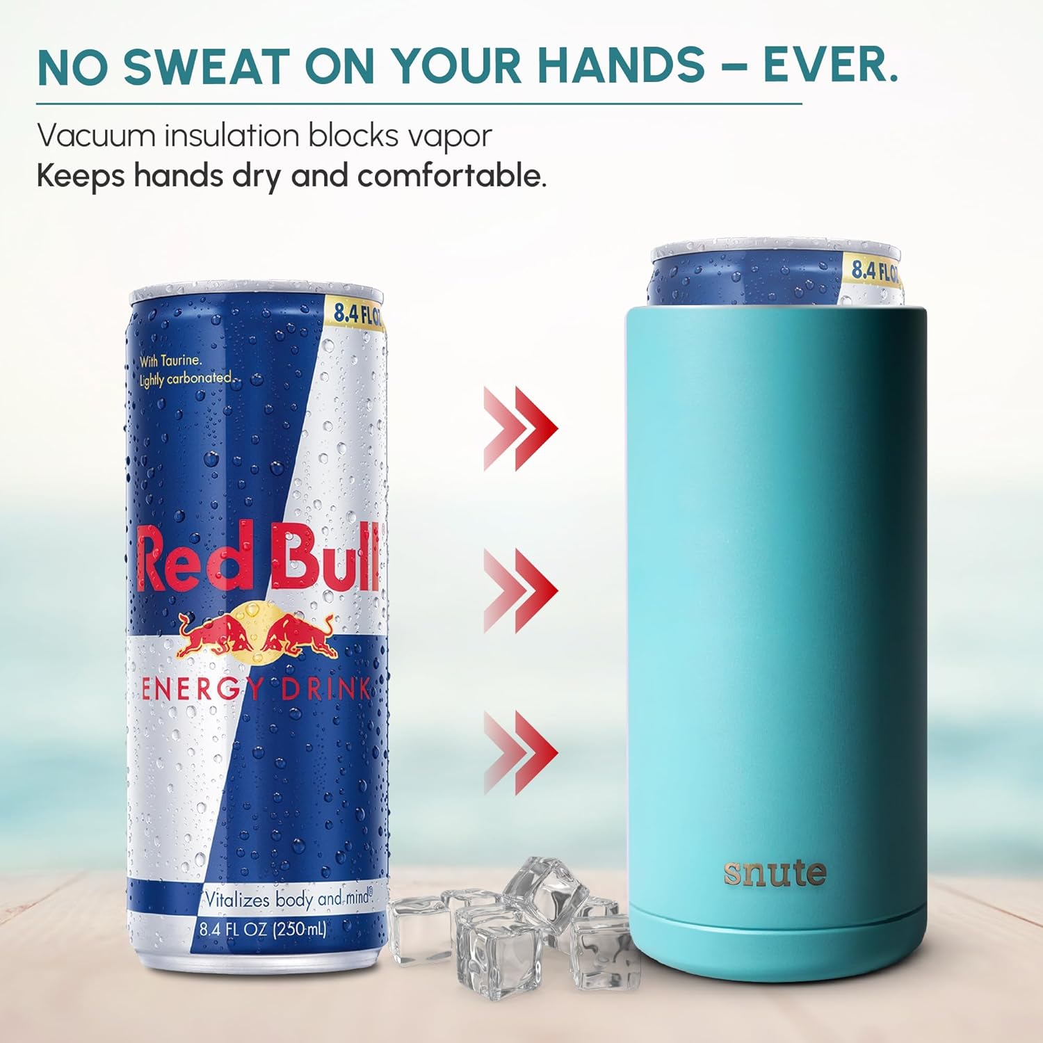 Can Cooler for Beer, Soda, Sparkling Water | Vacuum Insulated Stainless Steel Drink Sleeve Holder for 12oz Can (Teal, Slim) - Image 4