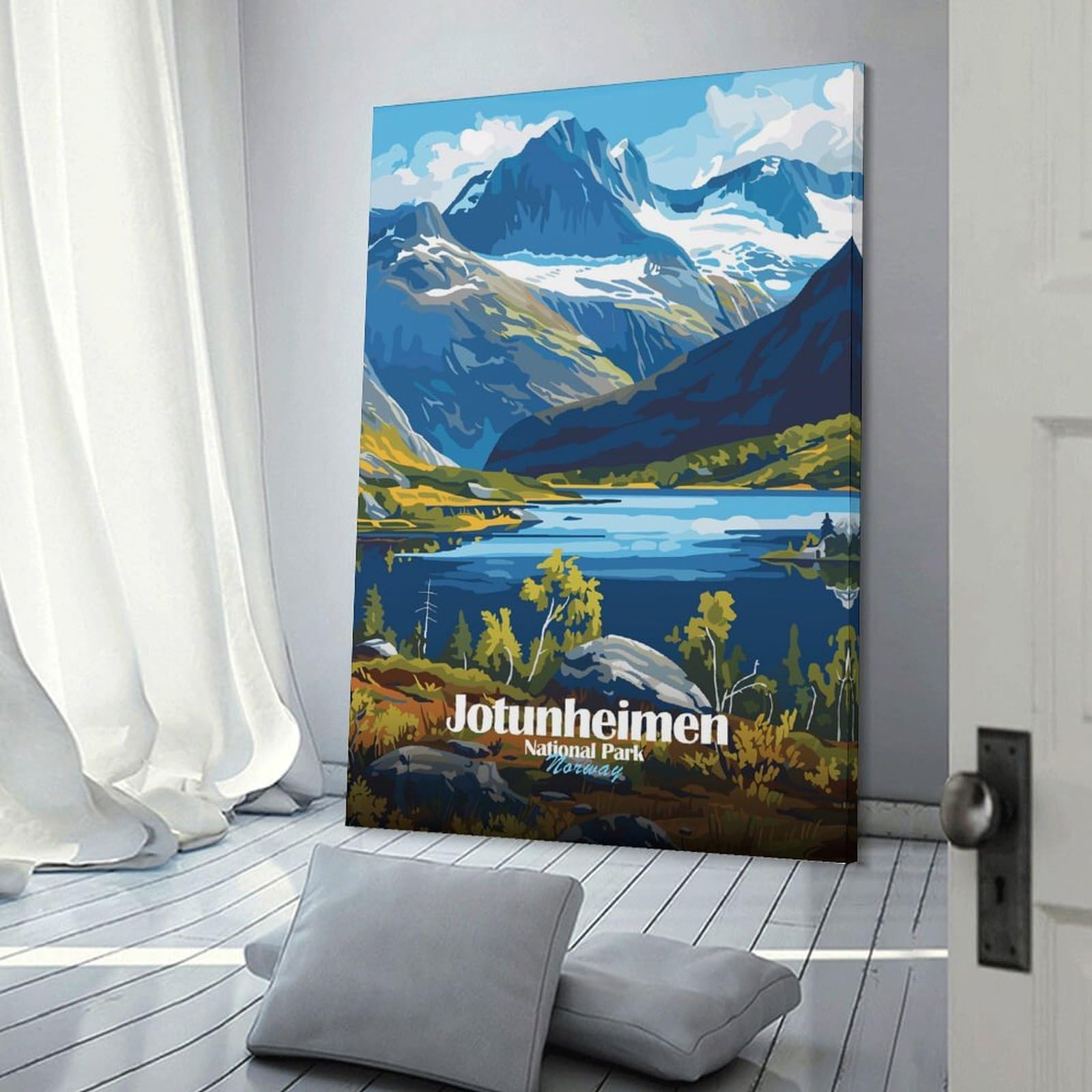 Junmoney Jotunheimen National Park, Norway Canvas Art Print 24x36inch(60x90cm), for Bedroom Decor, Cosy Corners Or Studios, An Easy Wall Refresh for Bedrooms