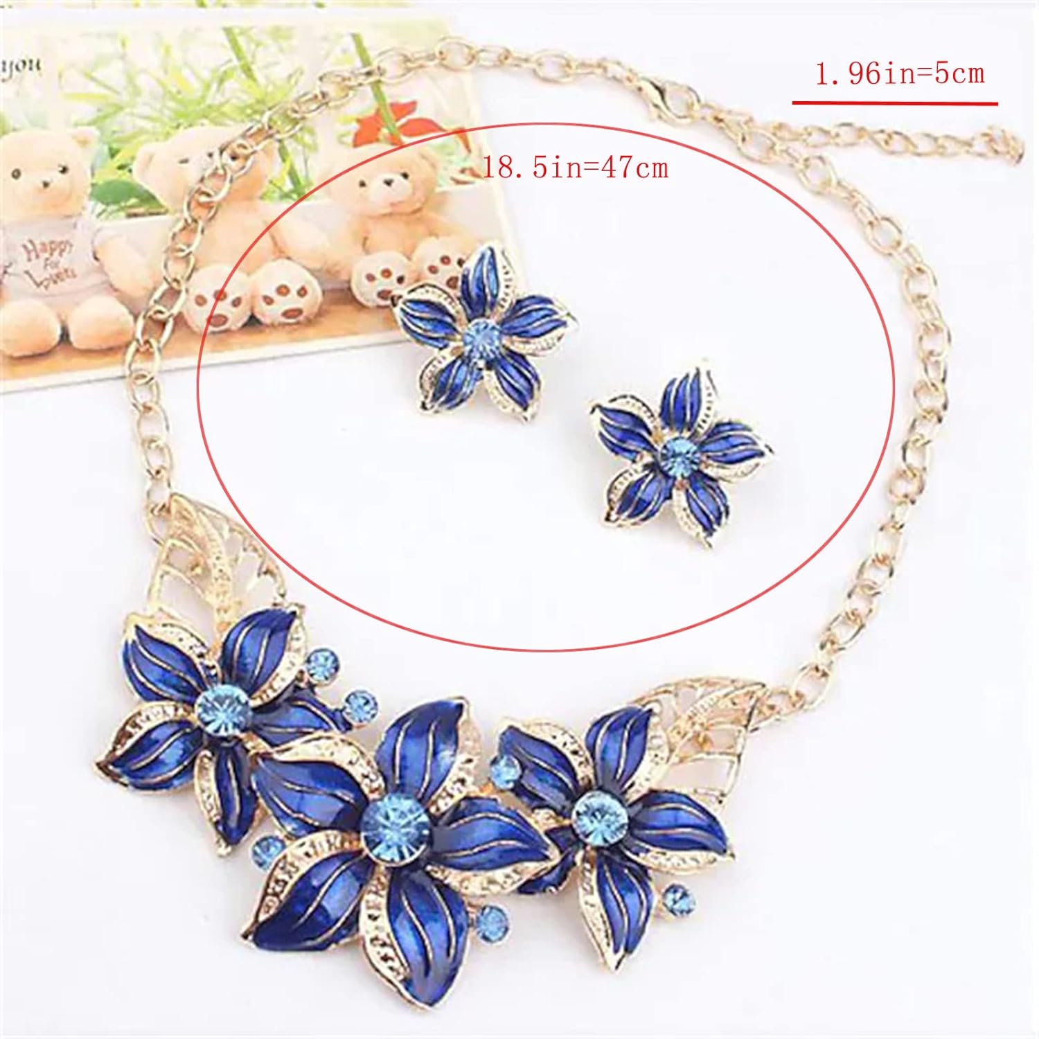 Miniatura 5 de Zittop Juego de collar y pendientes chapados en oro para mujer