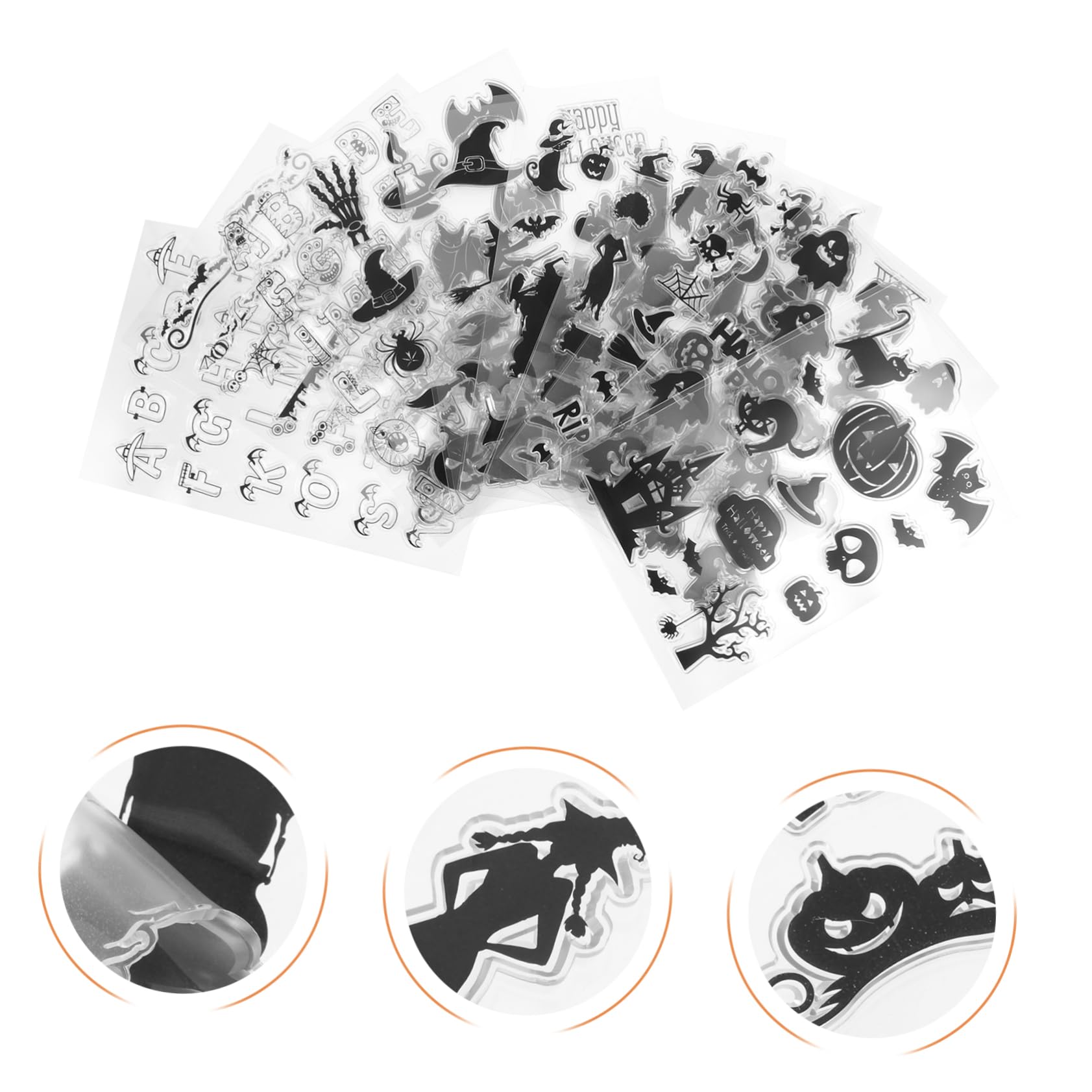 TEHAUX 40stücke Halloween Silikon Stempel Transparentes Zubehör Für Scrapbooking Handwerk Vielseitige Designs Für Kreative Projekte Wiederverwendbar Und Leicht Zu Reinigen