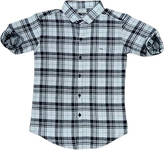 SKY PEARL Regular Fit Cotton Casual Check Shirt for Boys Price In India
