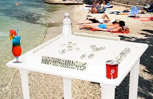 Miniatura 3 de BC Classics - Juego de mesa y dominó de plástico con piezas de plástico y soporte de bebidas