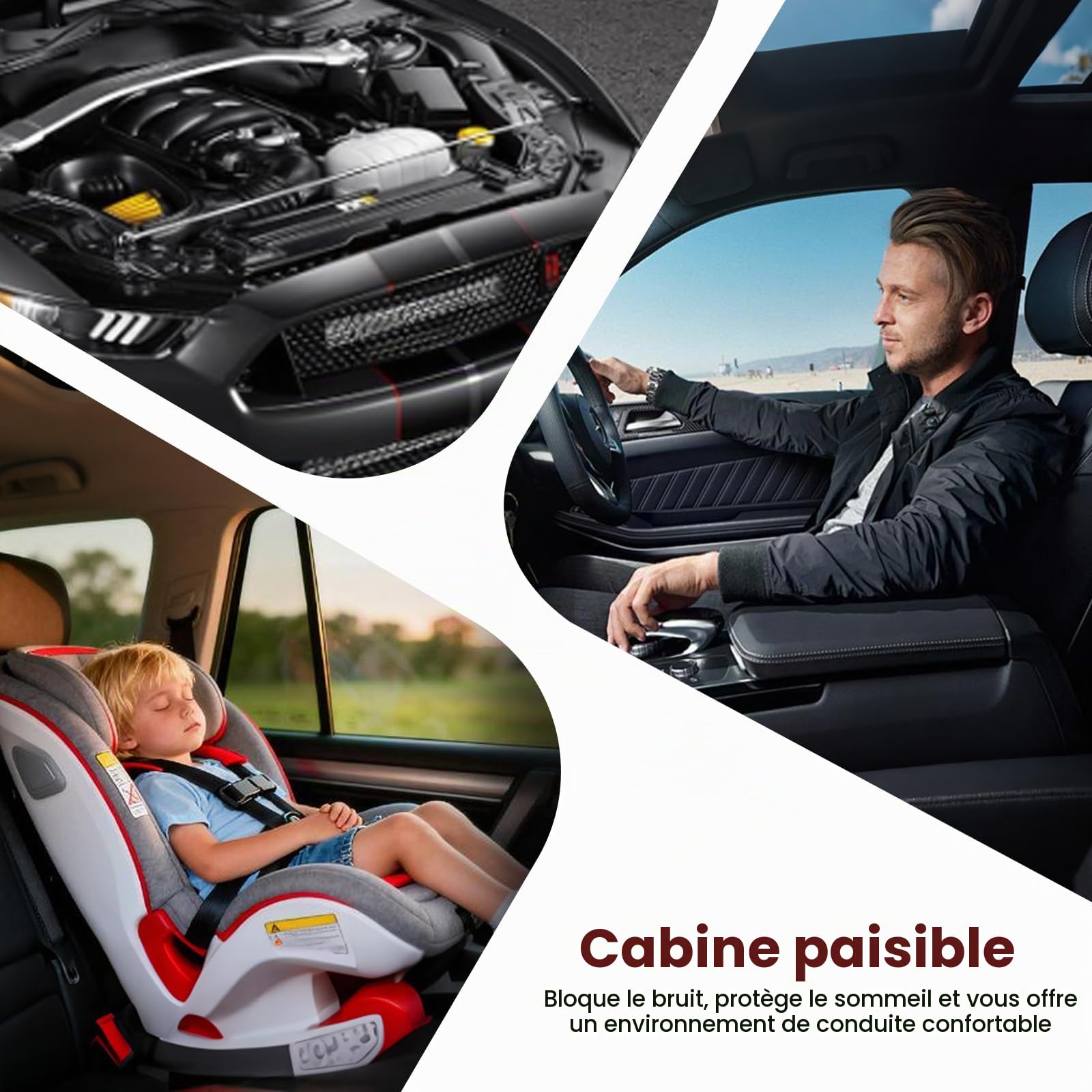 Lot de 33 tapis d'insonorisation pour voiture - 450 x 250 x 2 mm - En aluminium et butyle - Auto-adhésifs - En mousse d'isolation phonique - Ignifuge - Résistant à l'humidité - Imperméable