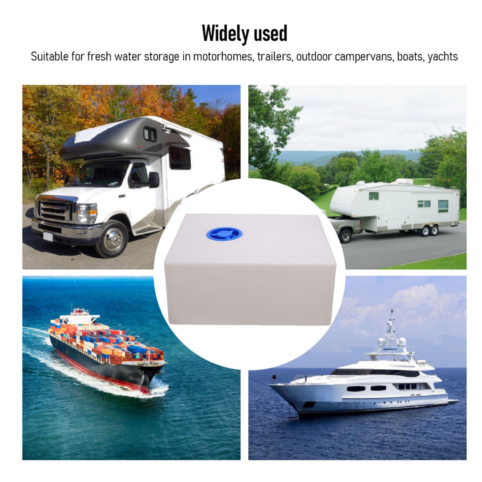 Lebensmittelechter LLDPE 33 Gallonen RV-Wassertank, Keine Schweißnähte, Versiegeltes Design mit Individuellen Öffnungen für Wohnmobile, Anhänger, Wohnmobile, Boote