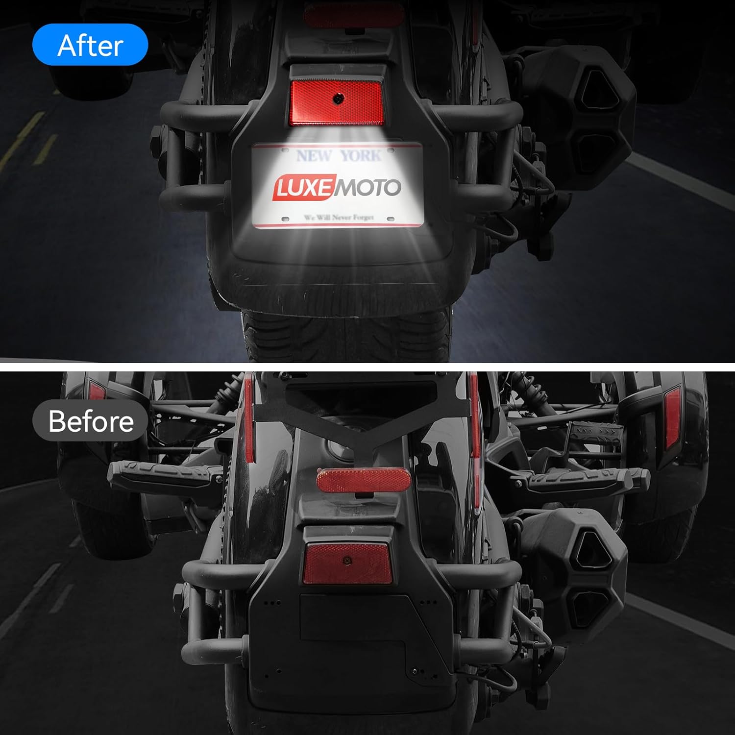 LED License Plate Light for Can-Am Spyder F3 All Models 2015-2024, LED Rear Fender Signal Light Kit for Can-Am Spyder F3, RS ST 2013-2024 Accessories, Replace for #710003348