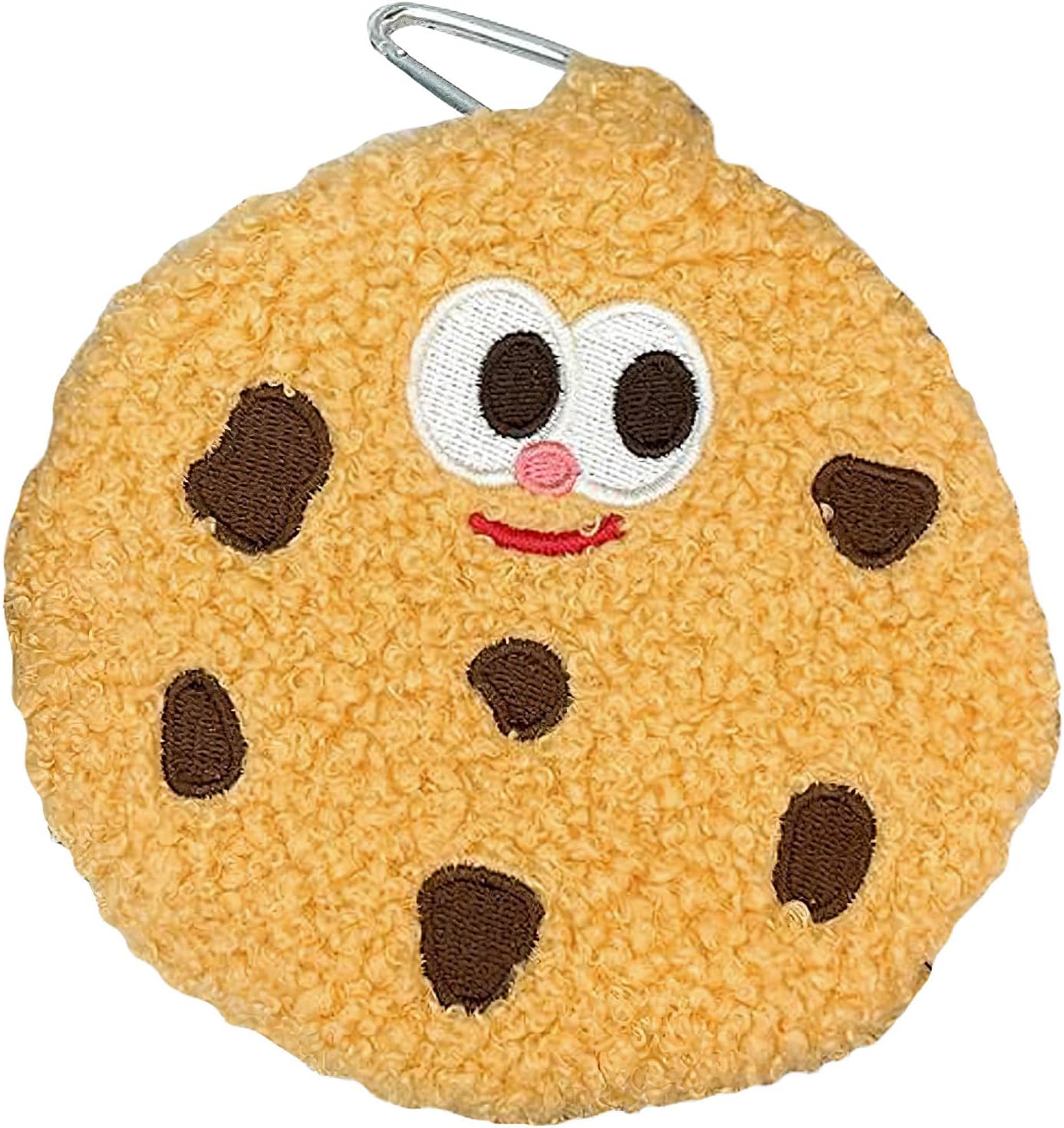 Cute Plush Cookie Coin Purse for Women with Neck Strap Yellow