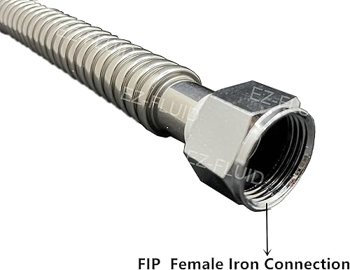 Miniatura 5 de EZ-Fluid Conector de calentador de agua de acero inoxidable flexible corrugado FIP de 1 pulgada x 34 pulgadas FIP x 18 pulgadas para tuberías de