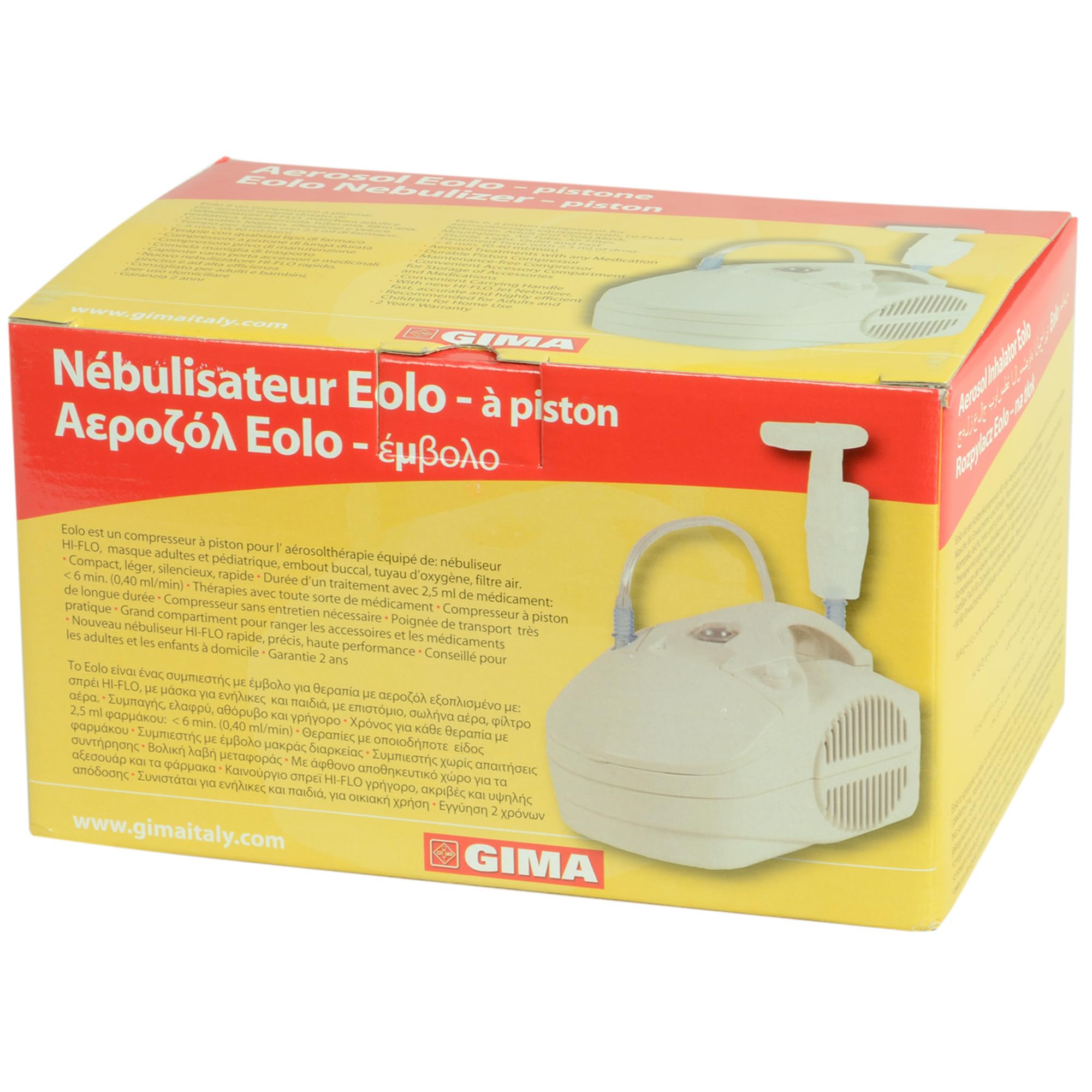 Gima 28097 - Inhalador Eolo de pistón, color blanco
