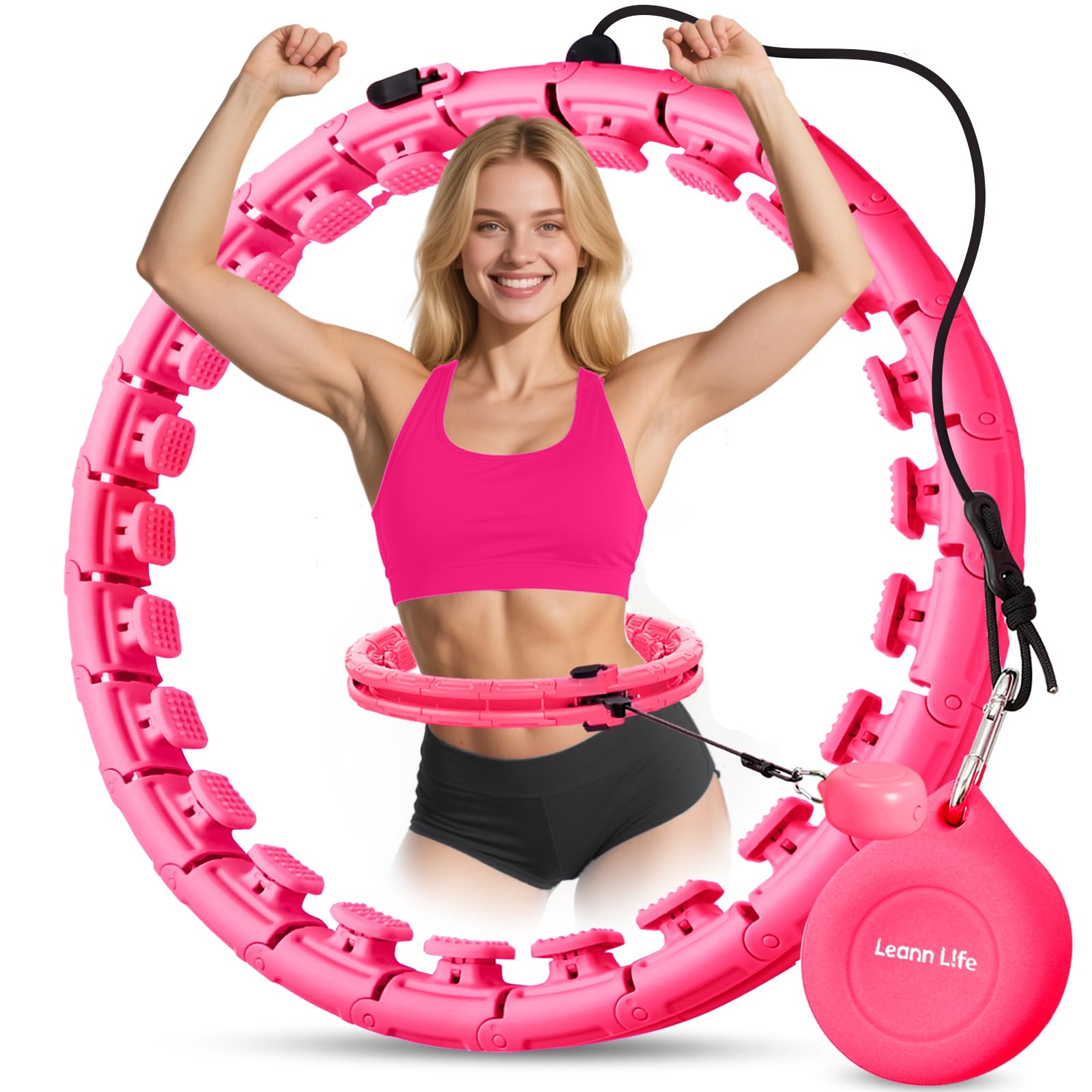 U1-28 nodi vita 142,2 cm, chiusura magnetica intelligente Hula Hoop ponderato per adulti perdita di peso, Infinity Hoop Plus Size, bambini adulti casa all'aperto, esercizio fitness,
