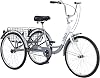 24 Adult Tricycles 7 Speed, Adult Trikes 3 Wheel Bikes, Three-Wheeled Bicycles Cruise Trike with Shopping Basket for Seniors, Women and Men OutdoorShoppingRecreationPicnic