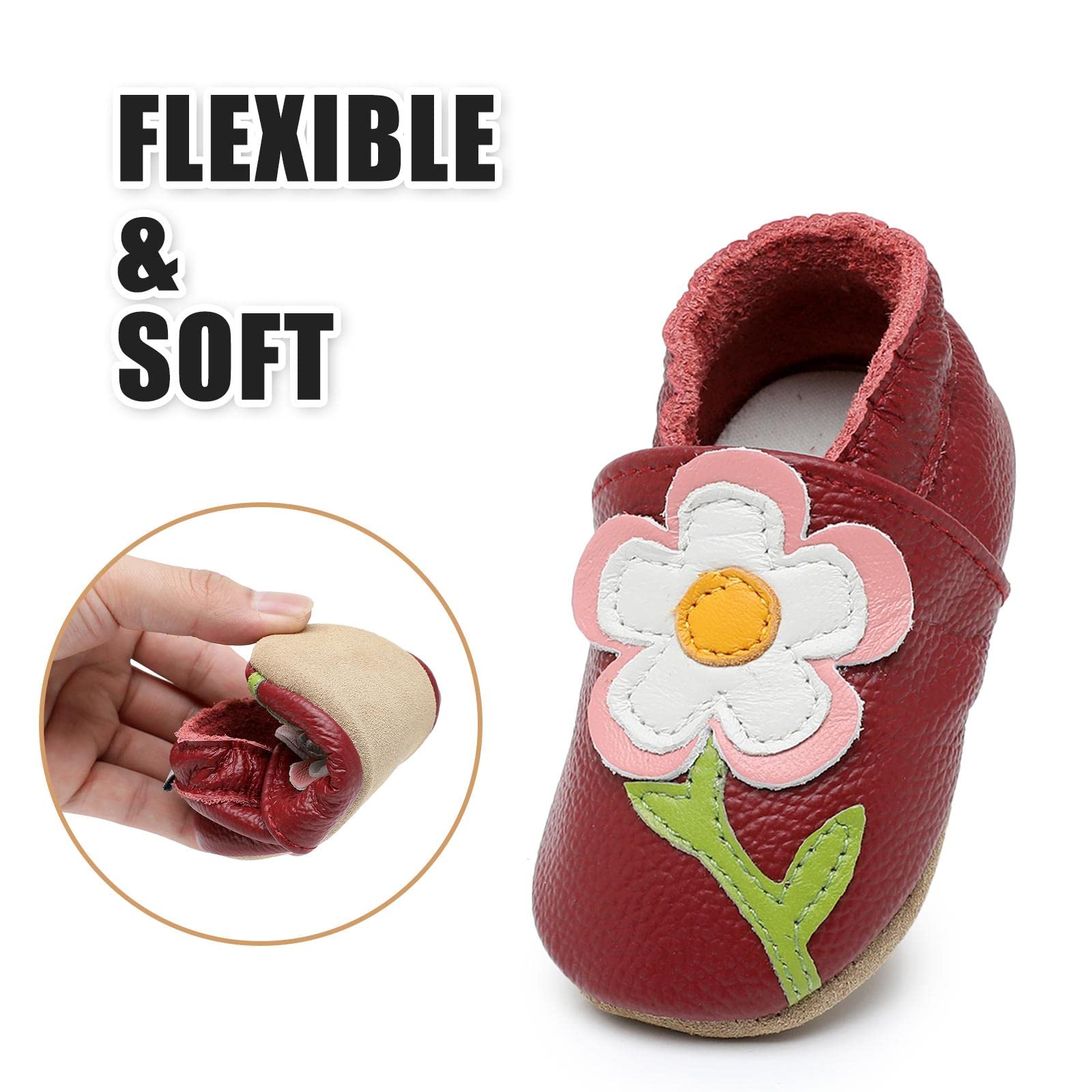 Neonata Scarpe Scarpine Primi Passi Morbida de Bambina Scarpe da Bambino in Scamosciata Pelle Cartone Animato 0 a 24 Mesi