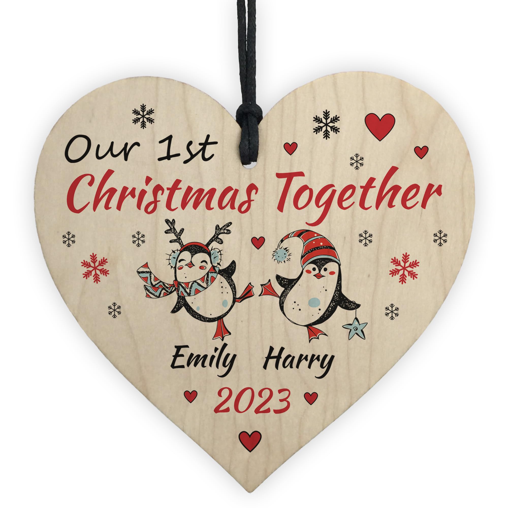 Red Ocean Our 1st Christmas Together Decoration Personalised Gift For Couple Christmas Tree Ornament Gift For Boyfriend Girlfriend